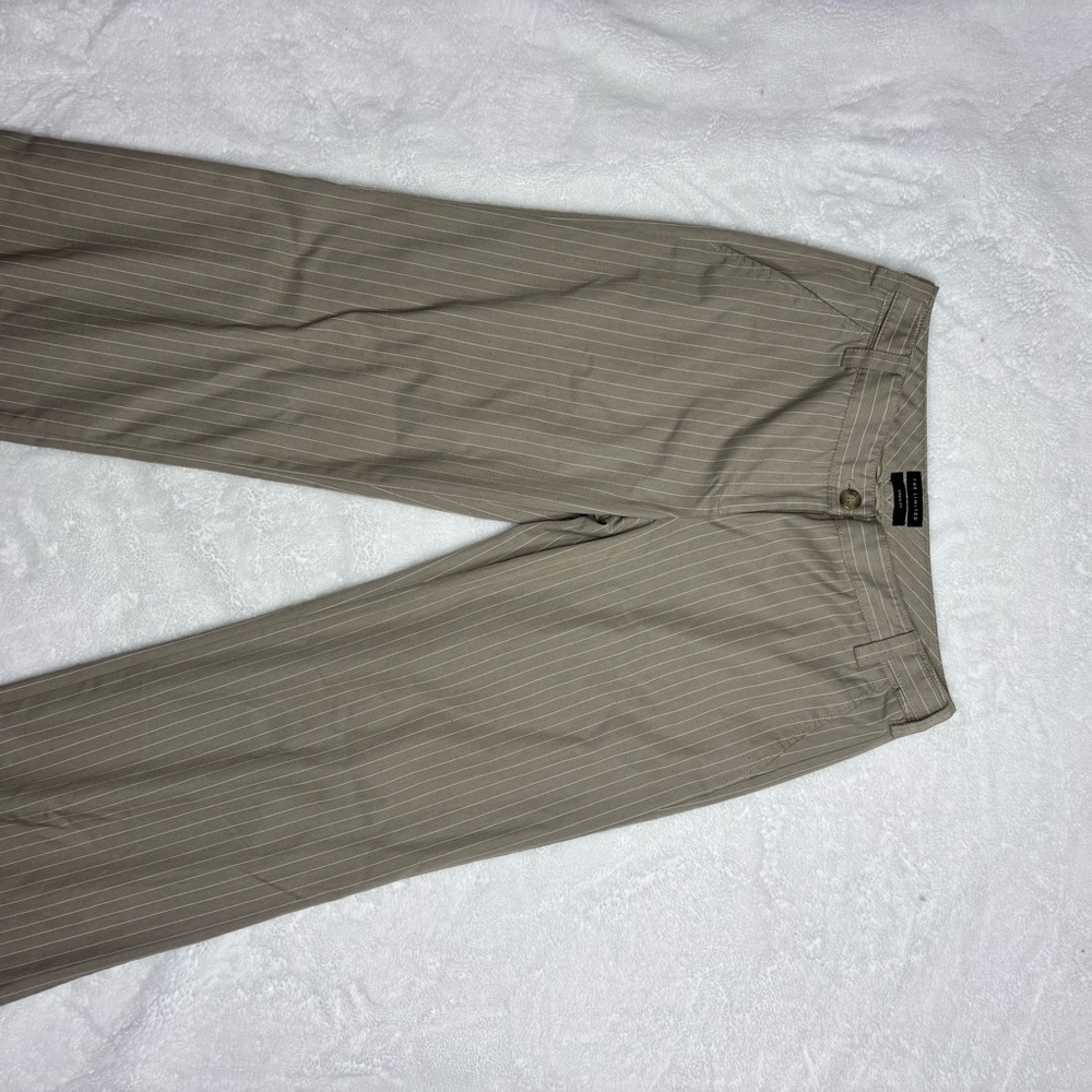 Beige Pinstripe Trousers